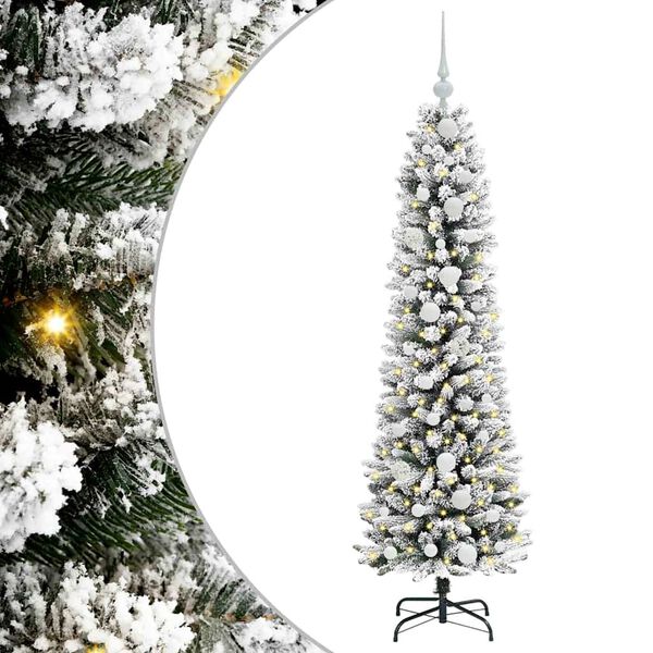 vidaXL Kunstig juletre med 150 LED Hvit 150 cm PVC og Metall og Plast