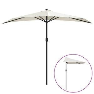 vidaXL Balkongparasoll med aluminiumsstang 270x144 cm halv