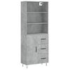 vidaXL Highboard betonggr&aring; 69,5x34x180 cm konstruert tre
