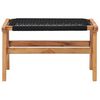 vidaXL Solseng med fotst&oslash;tte heltre teak tre og tau