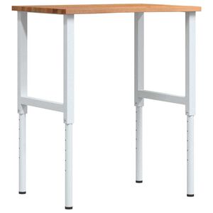 vidaXL Arbeidsbenk lysebrun 80x60x(71,5-98) cm heltre eik