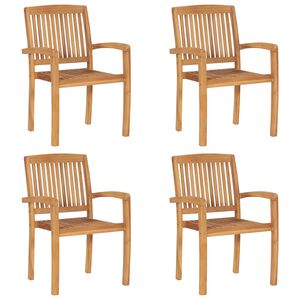 vidaXL Stablebare hagestoler 4 stk heltre teak