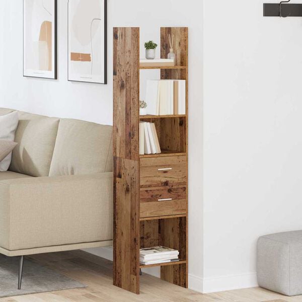 vidaXL Bokskap Gammelt tre 40 x 35 x 180 cm Konstruert tre