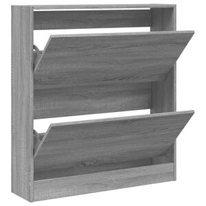 vidaXL Skoskap gr&aring; sonoma 80x21x87,5 cm konstruert tre
