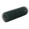 vidaXL Tr&aring;dgjerde kylling st&aring;l med PVC-belegg 25x0,5 m gr&oslash;nn