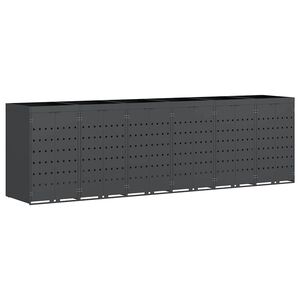 vidaXL Oppbevaring for 6 s&oslash;ppelb&oslash;tter Antrasitt 408 x 77,5 x 121,5 cm