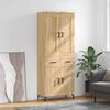 vidaXL Highboard sonoma eik 69,5x34x180 cm konstruert tre