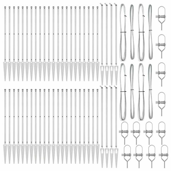 vidaXL Gjerdepåle Annet 52 pcs Grå 3,2 x 3,2 x 170 cm Stål