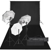 vidaXL Fotostudiosett med lyssett og bakgrunn