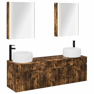vidaXL Baderomsskapsett 5 pcs R&oslash;kt Eik 53 x 15,5 x 70 cm