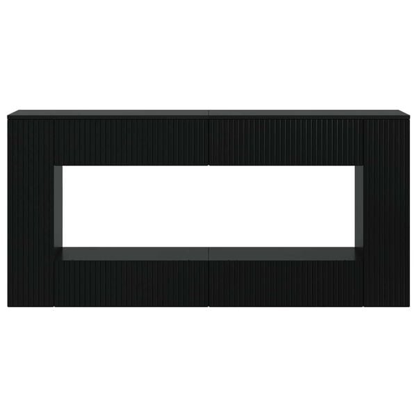 vidaXL Konsollbord Stripete Svart 155 x 29 x 74 cm Konstruert tre