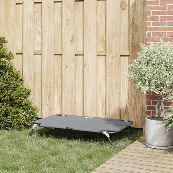 vidaXL Hundeseng Lysegrå 90 x 55 x 18 cm Stål