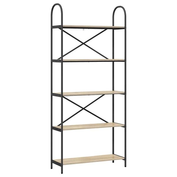 vidaXL Bokhylle Sonoma eik 80 x 30 x 183 cm Konstruert tre