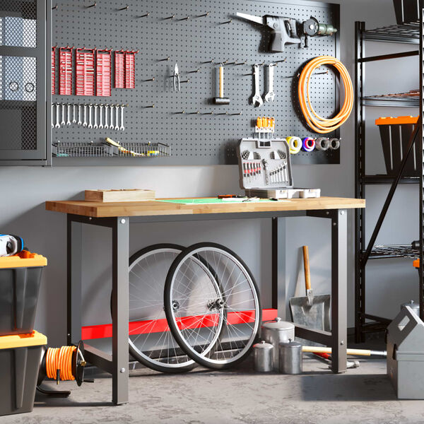 vidaXL Arbeidsbenk 140x60x83 cm heltre akasie rektangul&aelig;r