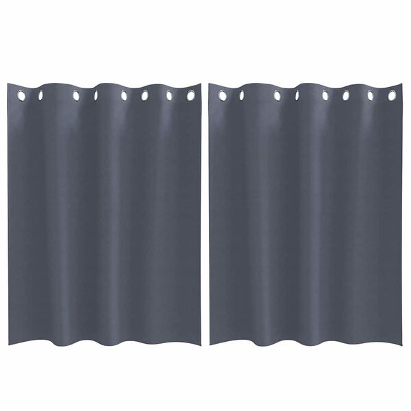vidaXL M&oslash;rkleggende Gardiner med Ringer 2 pcs Antrasitt 140 x 140 cm