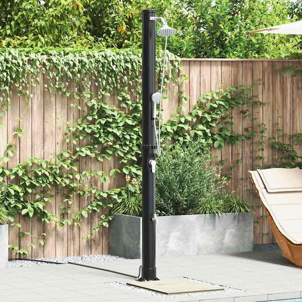 vidaXL Utendørs Soldusj Svart 217 cm PVC og Aluminium