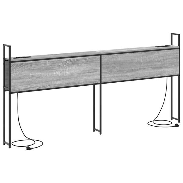 vidaXL Oppbevaringshodegjerde med Ladeplass Gr&aring; sonoma 180 cm