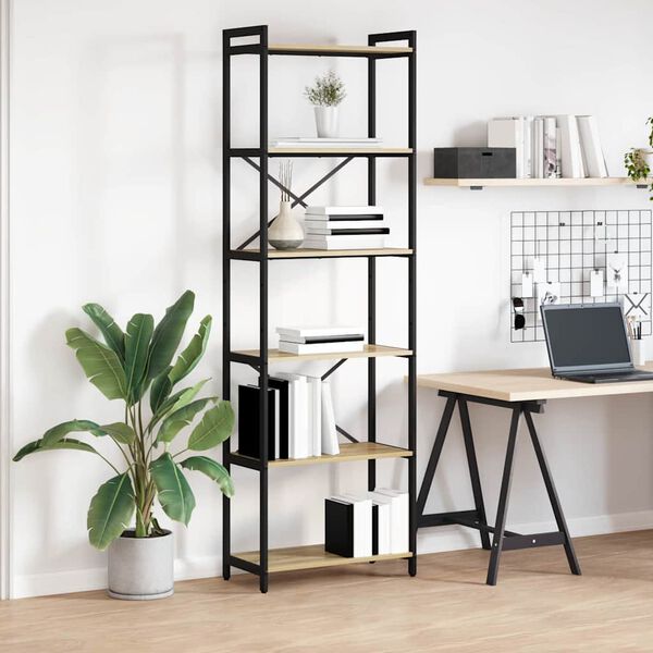 vidaXL Bokhylle Sonoma eik 40 x 30 x 85 cm Konstruert tre