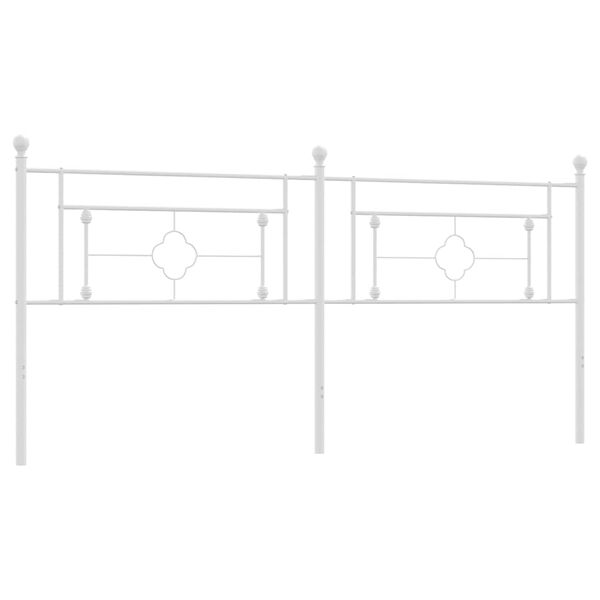vidaXL Utskiftbar sengegavl i metall hvit 200 cm