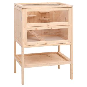 vidaXL Hamsterbur 55x40x80 cm heltre gran