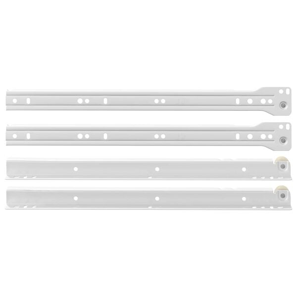 vidaXL Skuffeskinne 12 pcs Hvit 350 mm St&aring;l