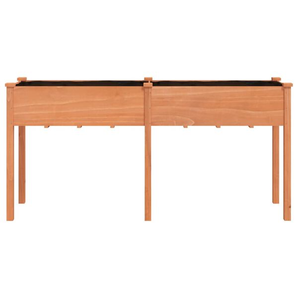 vidaXL Plantekasse med foring brun 161x45x76 cm heltre gran