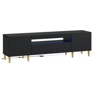 vidaXL LED TV-skap ARNHEM 153 x 35 x 43 cm Svart Konstruert tre