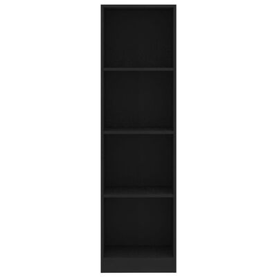vidaXL Bokhylle 4 nivåer svart 40x24x142 cm sponplate