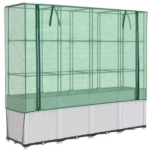 vidaXL H&oslash;yseng med drivhustrekk rottingutseende 160x40x153 cm