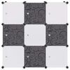vidaXL Oppbevaringskube med 9 kamre svart og hvit