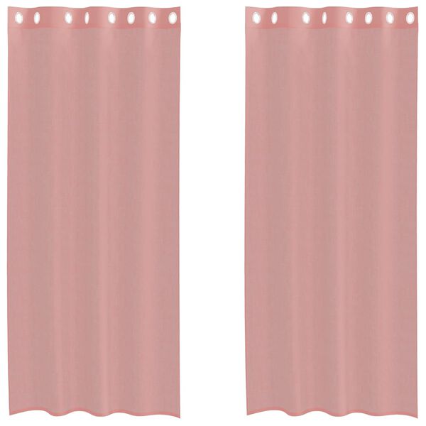 vidaXL Voilegardiner med grommets 2 stk rosa 140x225 cm