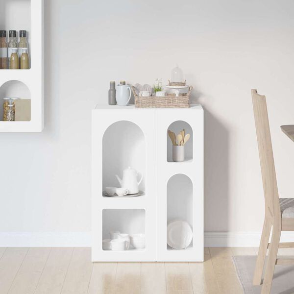 vidaXL Serviesskap Hvit 59 x 35 x 80.5 cm Konstruert tre