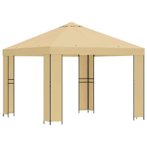 vidaXL Paviljong 3 x 3 m Krem Polyester og st&aring;l 190 gsm