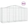 vidaXL Gabionkurver buede 13 stk 200x50x100/120 cm galvanisert jern