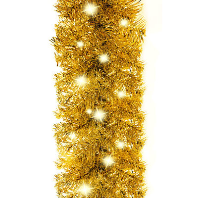 vidaXL Julekrans med LED-lys 5 m gull