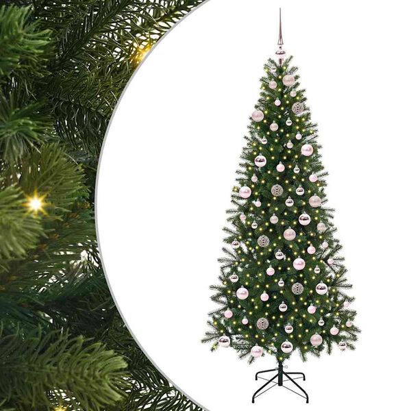 vidaXL Kunstig juletre med 300 LED med stativ gr&oslash;nn 180 cm PE og PVC