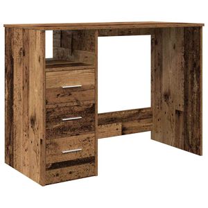vidaXL Skrivebord gammelt tre 102x50x76 cm konstruert tre