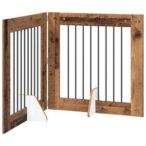 vidaXL Foldbar hundegitter med stativer 2 stk. Gammelt tre 160,5 cm