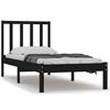 vidaXL Sengeramme svart heltre furu 90x190 cm Single