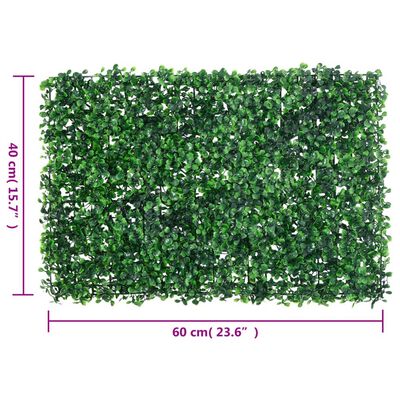  vidaXL Gjerde med kunstige buskblader 6 stk grønn 40x60 cm