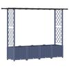 vidaXL Hevet Bed med Trellis og Tak Gr&aring; 203 x 40 x 136 cm PP