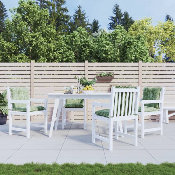 vidaXL Stolputer med lav ryggst&oslash;tte 4 stk bladm&oslash;nster stoff