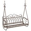 vidaXL Svingbenk St&aring;l 112 x 60 x 126,5 cm Antikk Brun