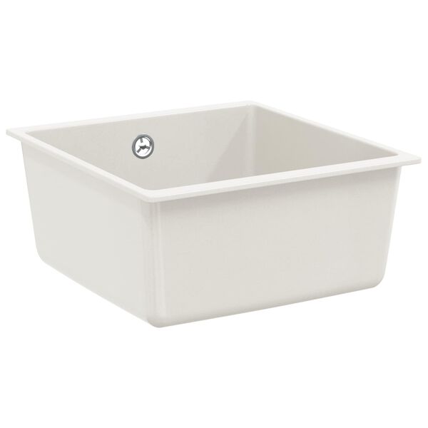 vidaXL Vask Hvit 430 x 460 mm 80% kvarts og 20% harpiks