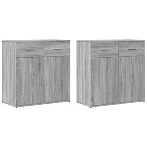 vidaXL Skjenker 2 stk gr&aring; sonoma 79x38x80 cm konstruert tre
