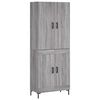 vidaXL Highboard gr&aring; sonoma 69,5x34x180 cm konstruert tre