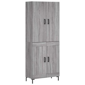 vidaXL Highboard gr&aring; sonoma 69,5x34x180 cm konstruert tre