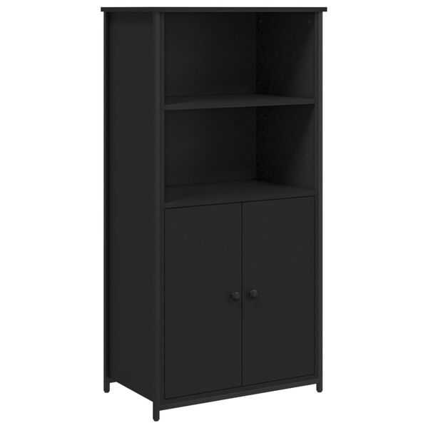 vidaXL Highboard svart 62x36x121,5 cm konstruert tre