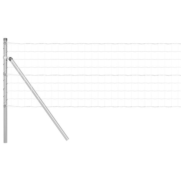 vidaXL Gjerde med stolpe s&oslash;lv 0,4 x 25 m St&aring;l og PVC