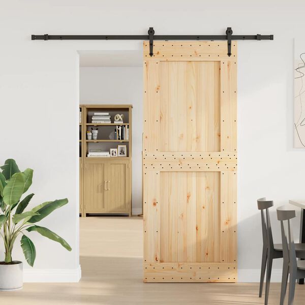 vidaXL Skyvedør med monteringstilbehør 90x210 cm heltre furu